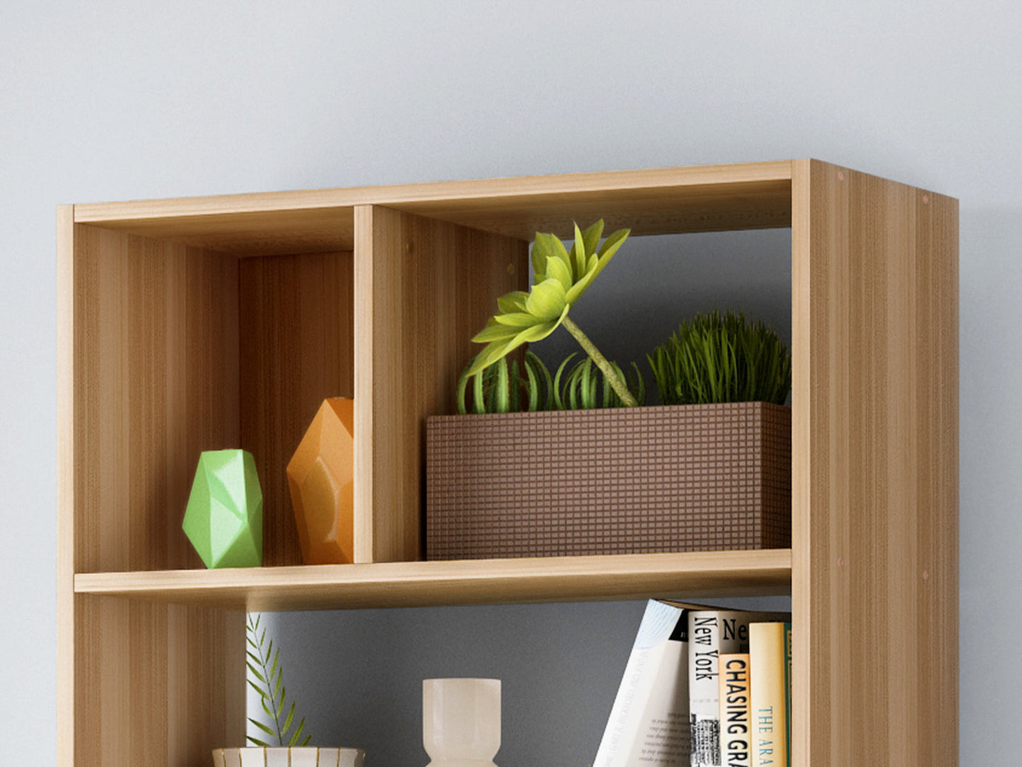 1.8m Tall Shelf Cupboard Bookshelf Wardrobe with Drawers Oak