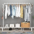 1.5m Wide Coat Hanging Stand Wardrobe Clothes Hanger Rack White