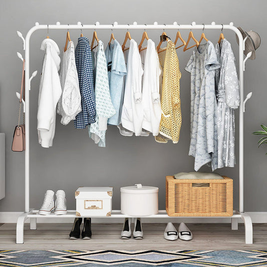 1.5m Wide Coat Hanging Stand Wardrobe Clothes Hanger Rack White