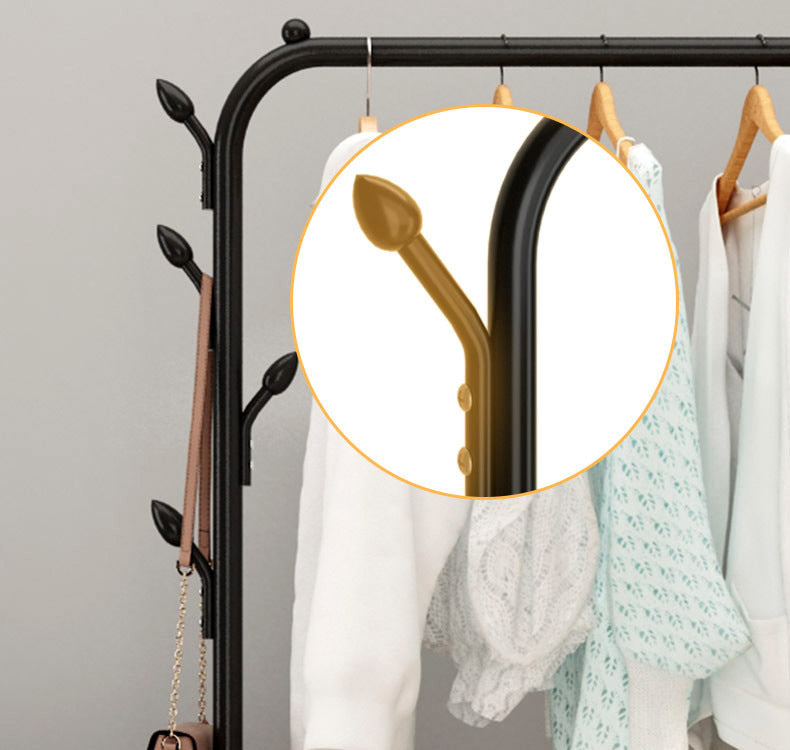 1.5m Wide Coat Hanging Stand Wardrobe Clothes Hanger Rack White