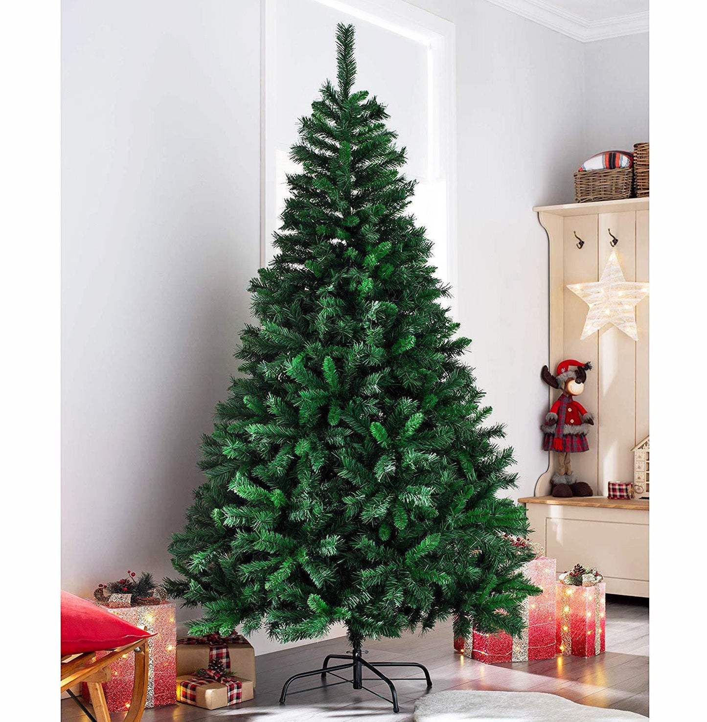 1.8m Classic Christmas Tree 650T Lush Green Artificial Pine Holiday Decor